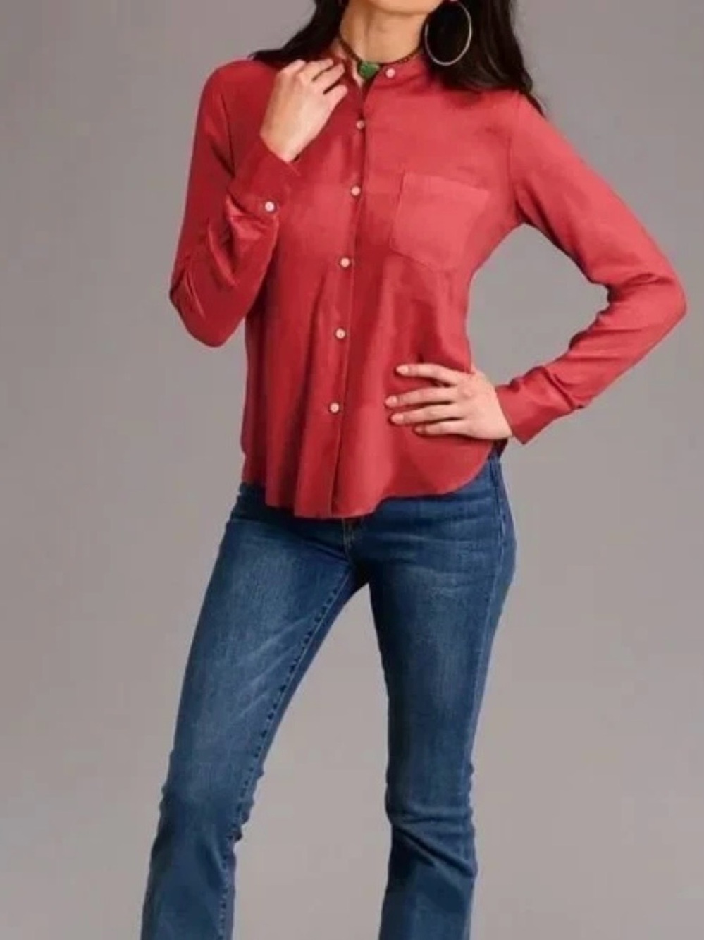 Stetson Red Button-Front Long-Sleeve Shirt